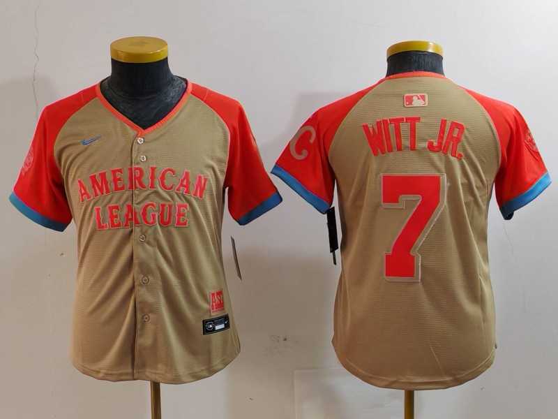 Youth Kansas City Royals #7 Bobby Witt Jr Cream 2024 All Star Limited Stitched Jersey->2024 mlb all-star->MLB Jersey
